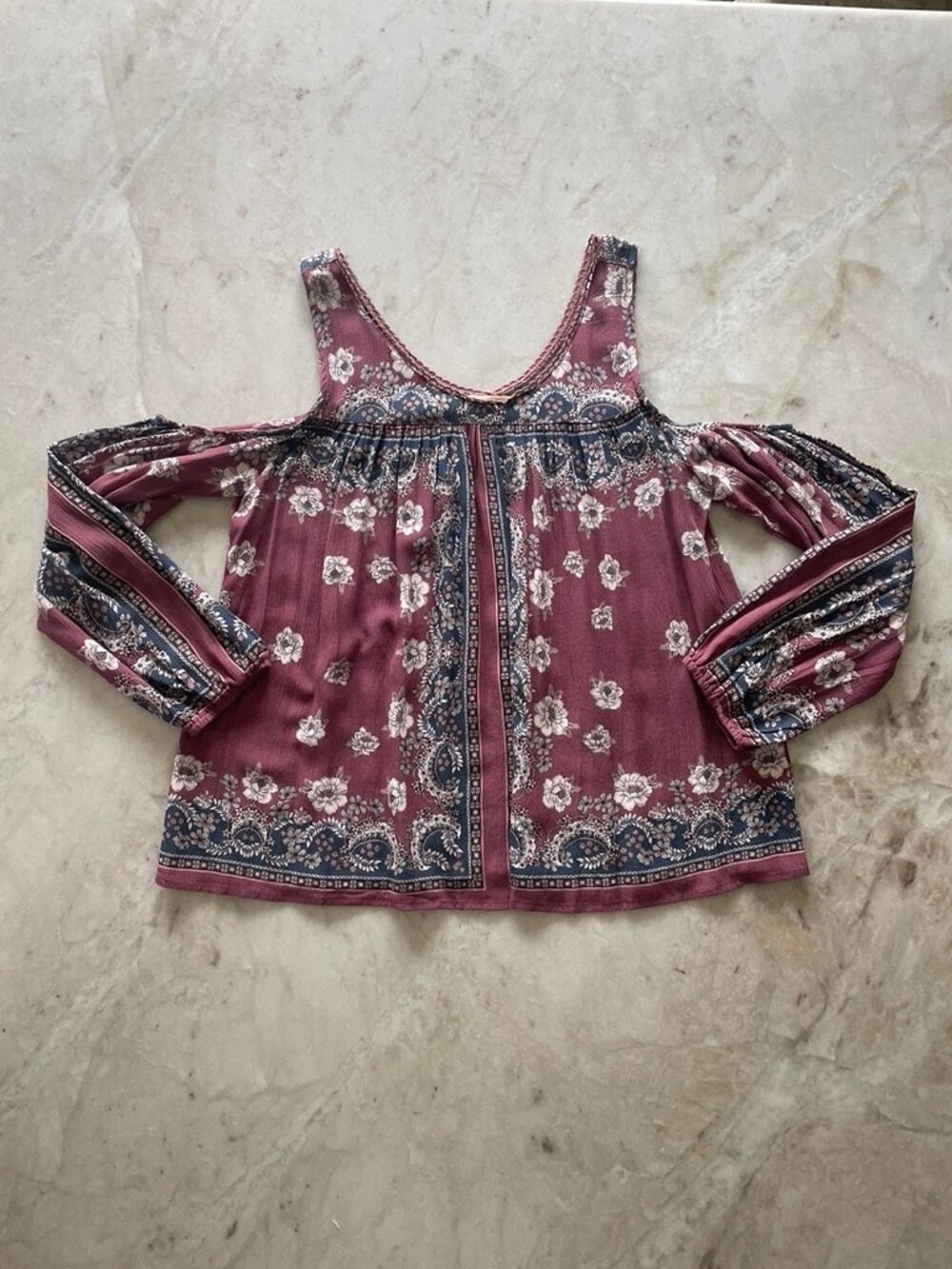 Women's Pink and Blue Blouse